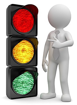 Wo stehen wir? Ampel als Symbol für die Phasen einer Beziehung
